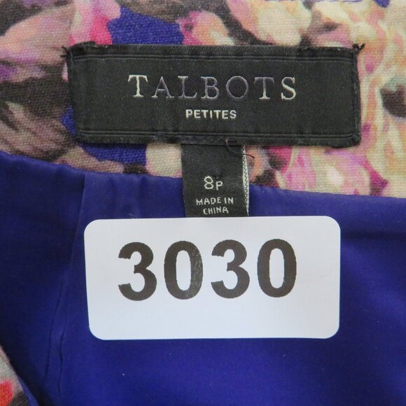 Talbots* Women's Fully Lined 6" Back Slit Multicolor Floral Pencil Skirt~Size 8p - Picture 3 of 8
